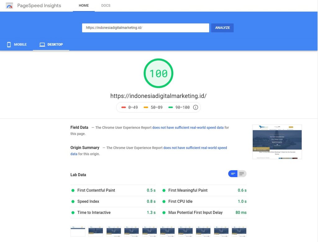 Goolge Page Speed Indonesia Digital Marketing